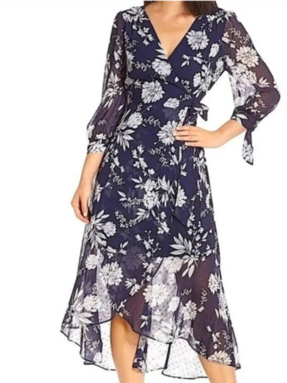 Eliza J Hi-Low Floral Wrap Dress Size 2